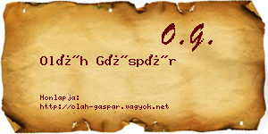 Oláh Gáspár névjegykártya